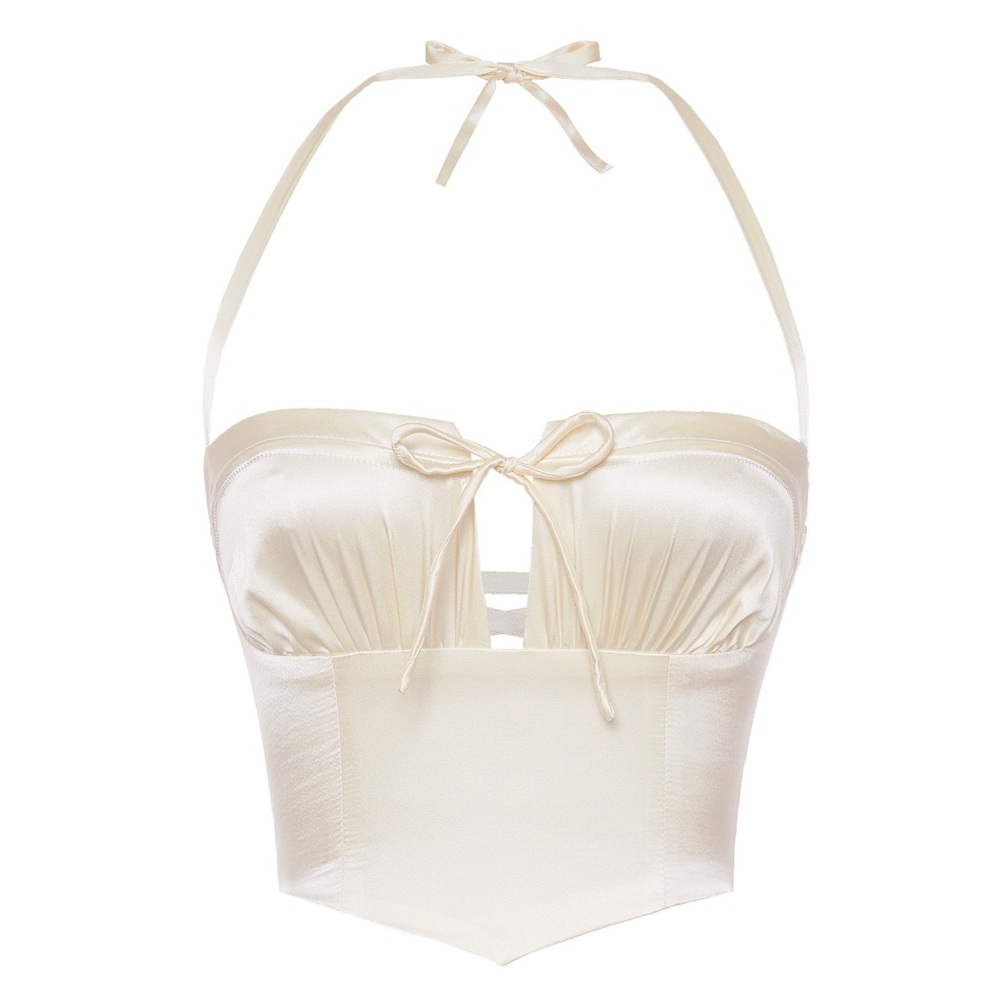 COSETTE DE AMES ‘Aria Silk Satin Corset’ in Ivory